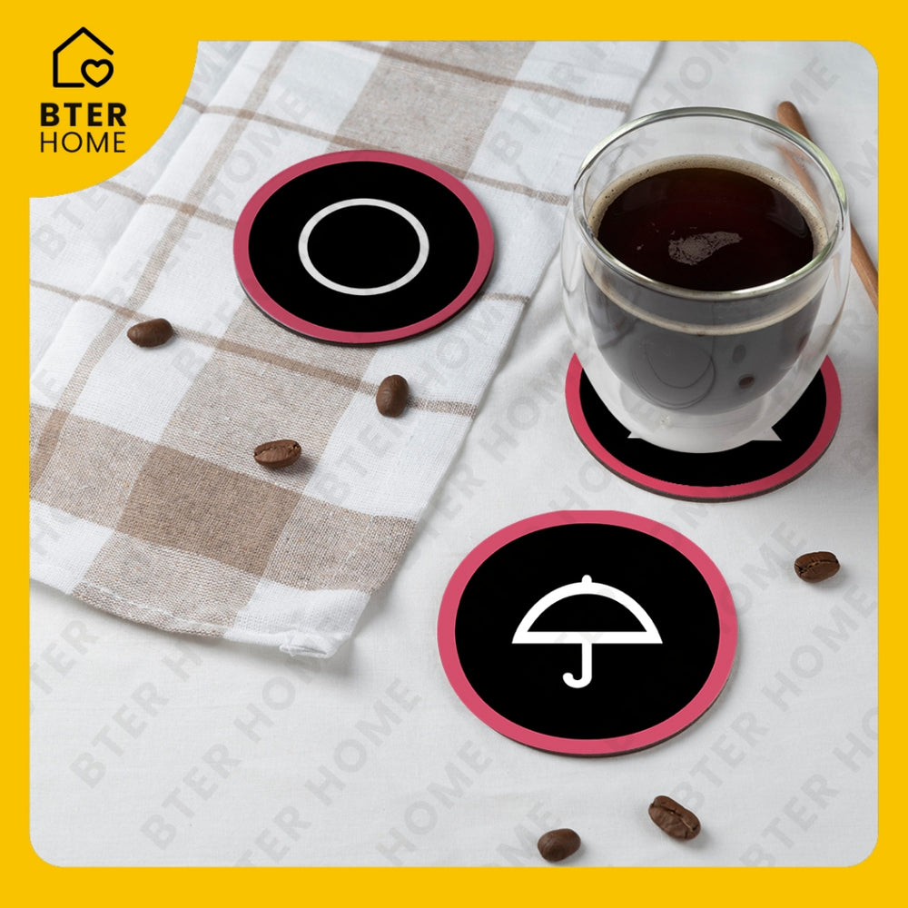 Bter Home Tatakan Gelas Anti Slip Motif Squid Game - Alas Meja Minum Estetik Anti Air - image 8