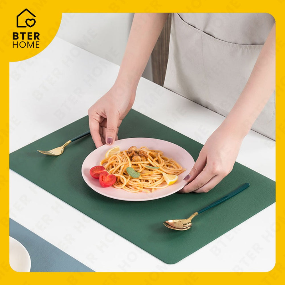 Bter Home Tatakan Piring Placemat Polos Custom Ukuran Anti Slip Tahan Panas PVC Premium Mudah Dibersihkan - BH9860