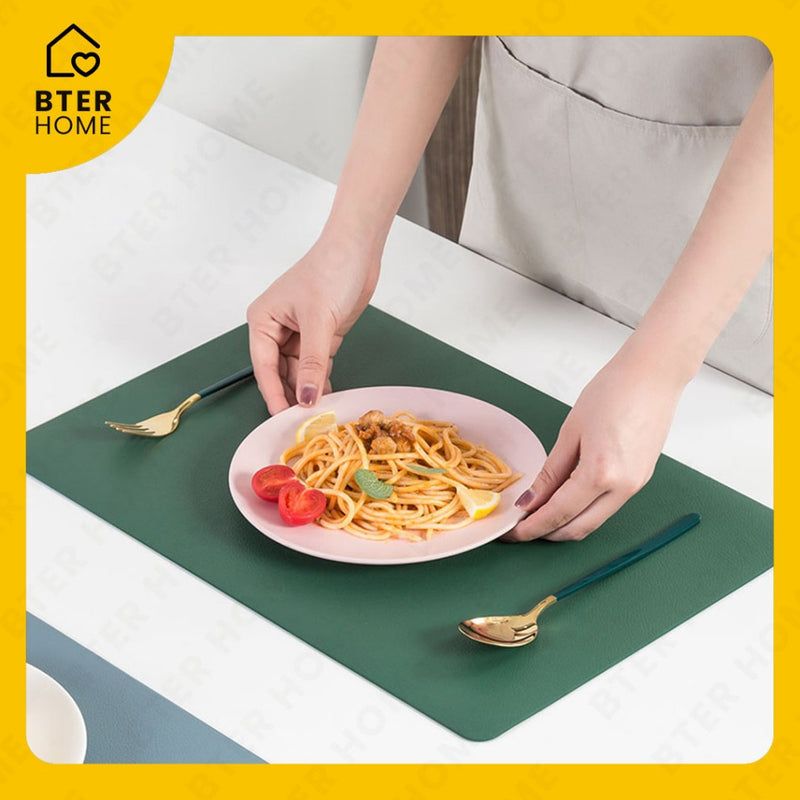 Bter Home Tatakan Piring Placemat Polos Custom Ukuran Anti Slip Tahan Panas PVC Premium Mudah Dibersihkan - BH9860