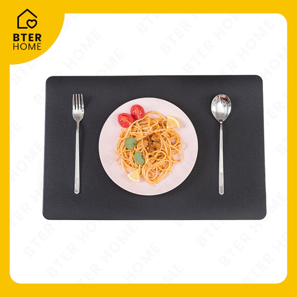 Bter Home Tatakan Piring Placemat Polos Custom Ukuran Anti Slip Tahan Panas PVC Premium Mudah Dibersihkan
