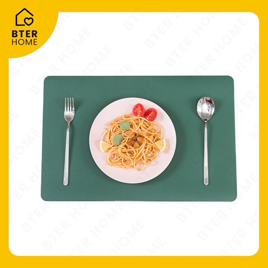 Bter Home Tatakan Piring Placemat Polos Custom Ukuran Anti Slip Tahan Panas PVC Premium Mudah Dibersihkan
