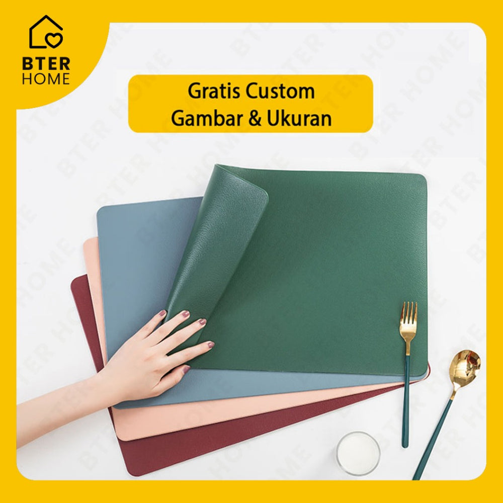 Bter Home Tatakan Piring Placemat Polos Custom Ukuran Anti Slip Tahan Panas PVC Premium Mudah Dibersihkan - image 2