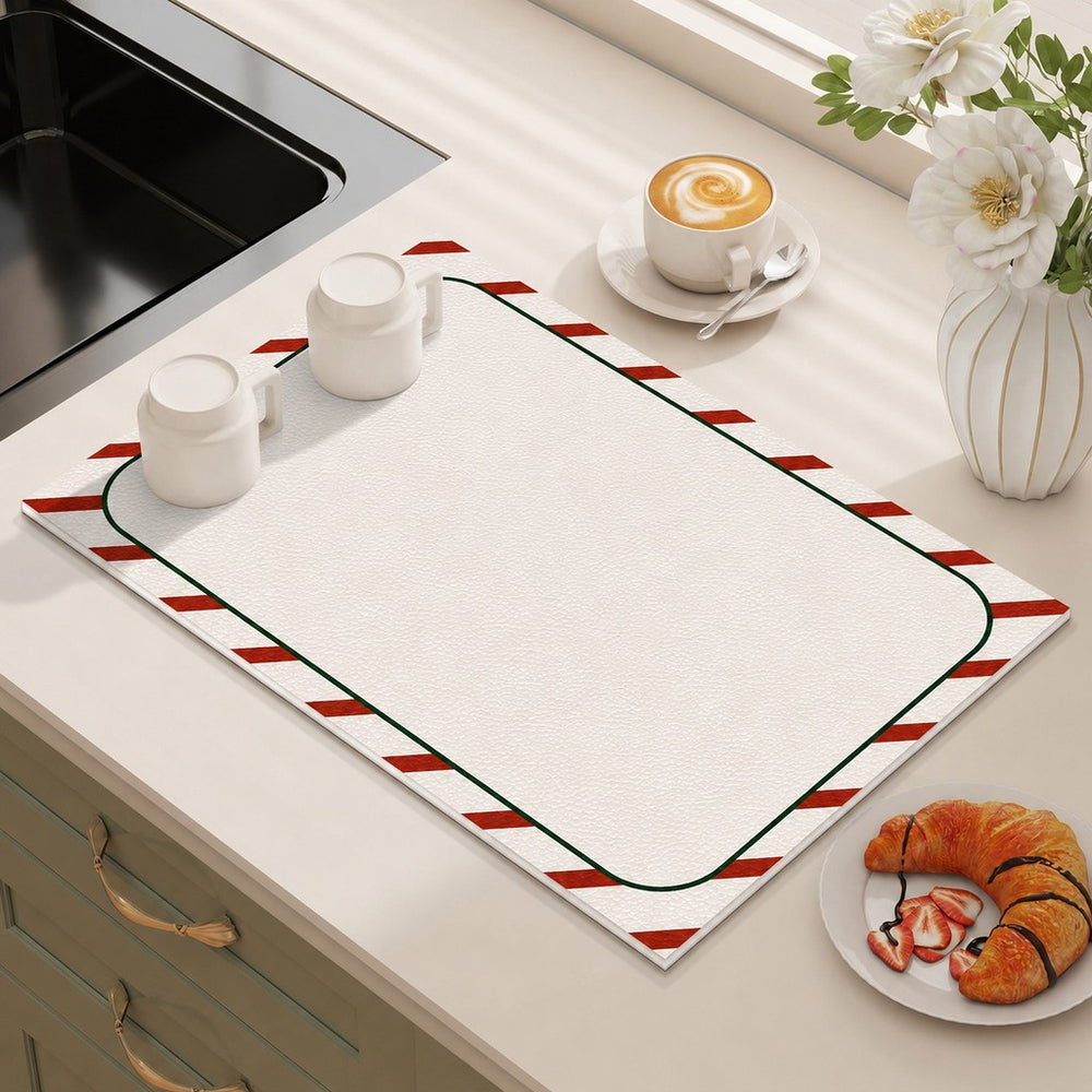 Bter Home Alas Meja Dapur Motif Gingham Pastel Serap Air Pelindung Countertop Minimalis