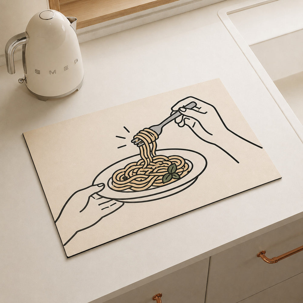 Bter Home Alas Meja Dapur Motif Coffee Breakfast Minimalis Serap Air untuk Countertop Estetik - image 4