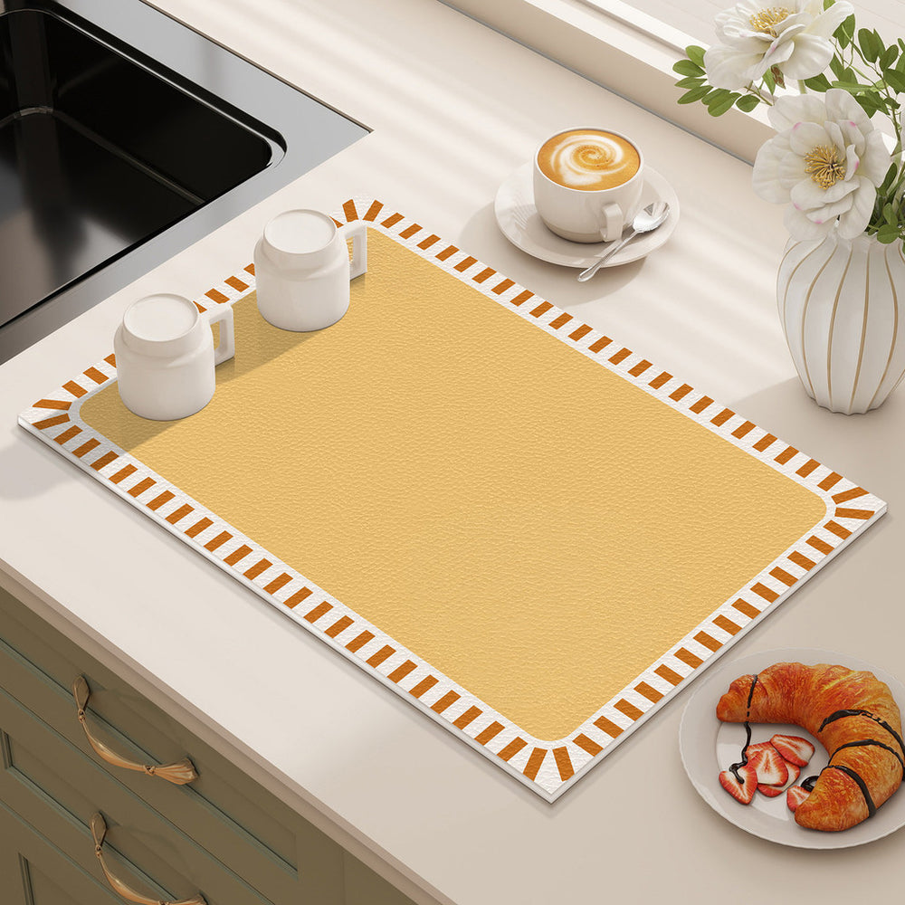 Bter Home Alas Meja Dapur Motif Gingham Pastel Serap Air Pelindung Countertop Minimalis