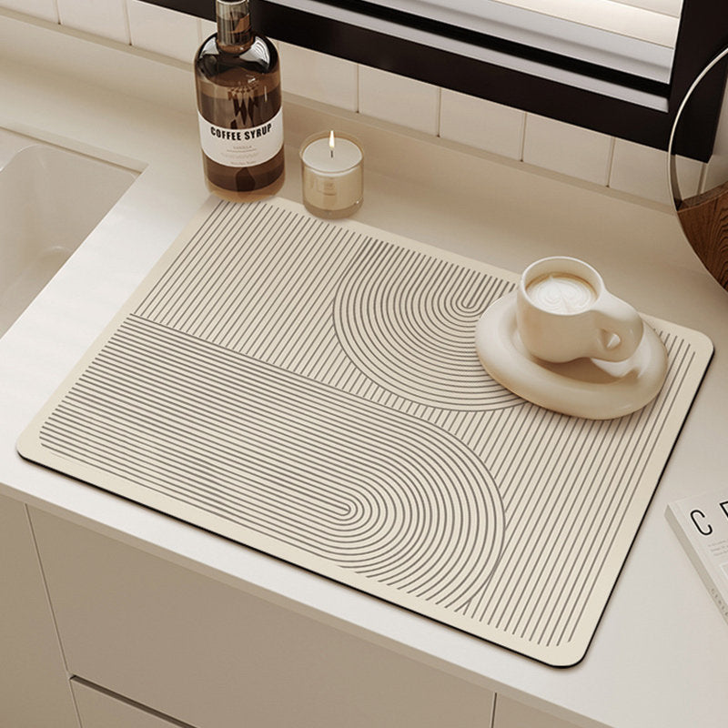 Bter Home Motif Garis Geometris Alas Meja Dapur Serap Air Minimalis untuk Coffee Corner