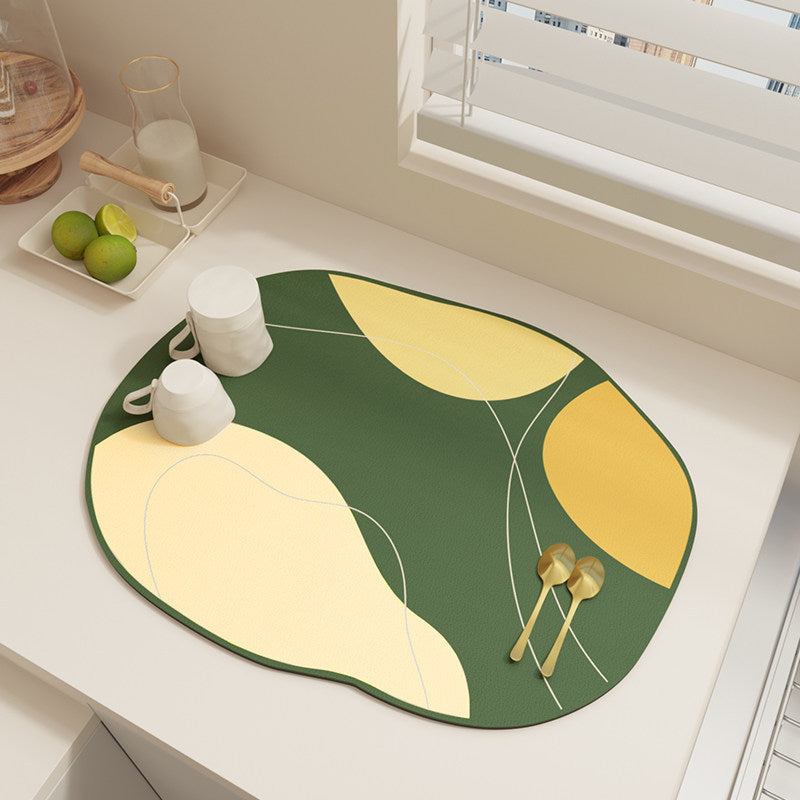 Bter Home Alas Meja Dapur Motif Abstrak Organik Serap Air Bentuk Irregular untuk Countertop Estetik