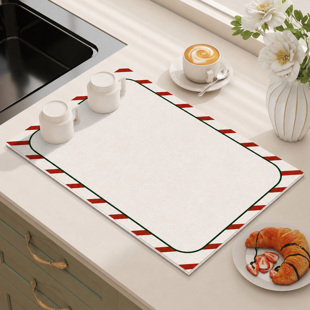 Bter Home Alas Meja Dapur Motif Gingham Pastel Serap Air Pelindung Countertop Minimalis - image 7