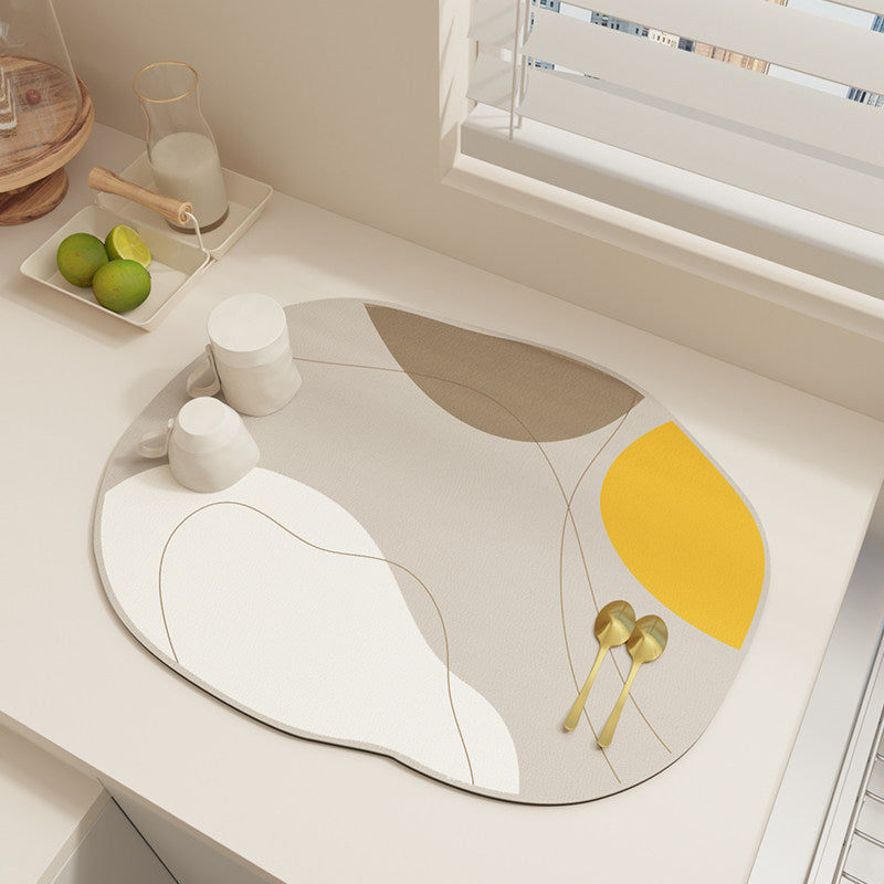 Bter Home Alas Meja Dapur Motif Abstrak Organik Serap Air Bentuk Irregular untuk Countertop Estetik - image 2