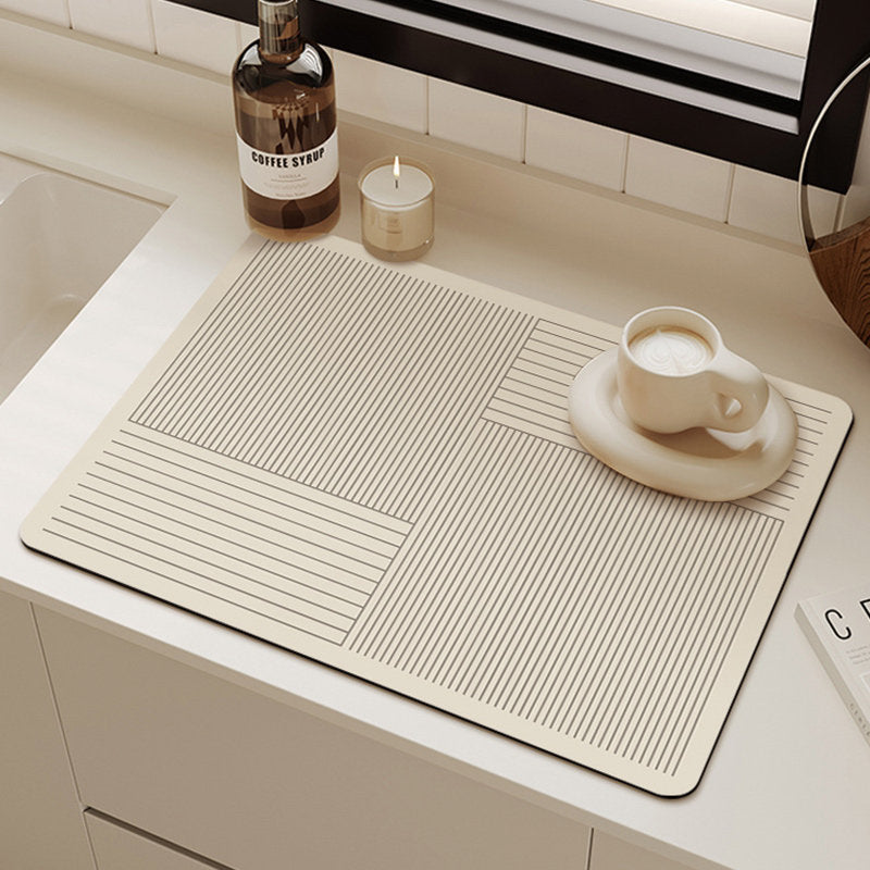 Bter Home Motif Garis Geometris Alas Meja Dapur Serap Air Minimalis untuk Coffee Corner