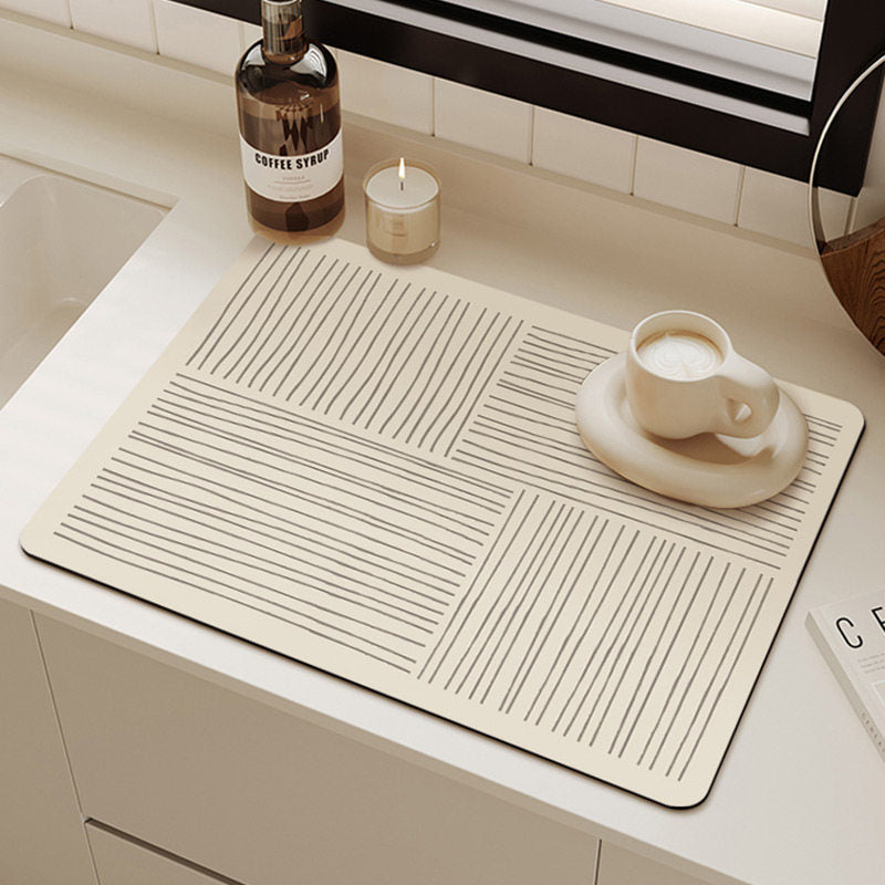 Bter Home Motif Garis Geometris Alas Meja Dapur Serap Air Minimalis untuk Coffee Corner