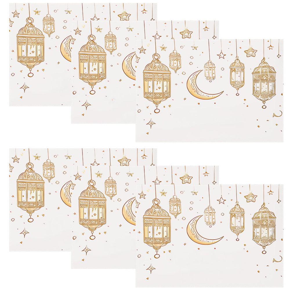 Bter Home Tatakan Piring Placemat PVC Premium Lentera Bulan Sabit Gold Anti Air - image 4