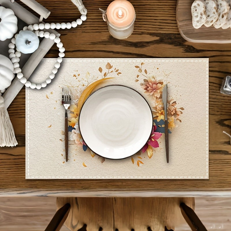 Bter Home Taplak Meja Placemat PVC Premium Ramadan Idul Fitri Eid Mubarak Floral Crescent Cream - image 3