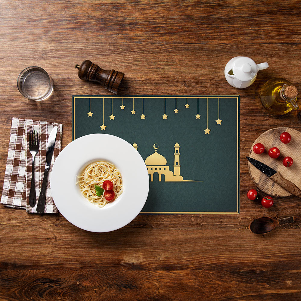 Bter Home Tatakan Piring Placemat PVC Premium Masjid Bintang Gantung Anti Air - image 9