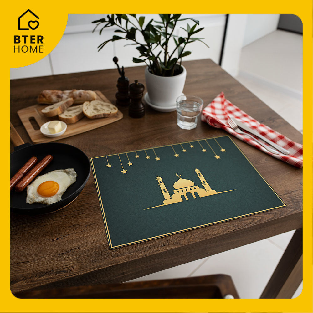 Bter Home Tatakan Piring Placemat PVC Premium Masjid Bintang Gantung Anti Air - BH5027