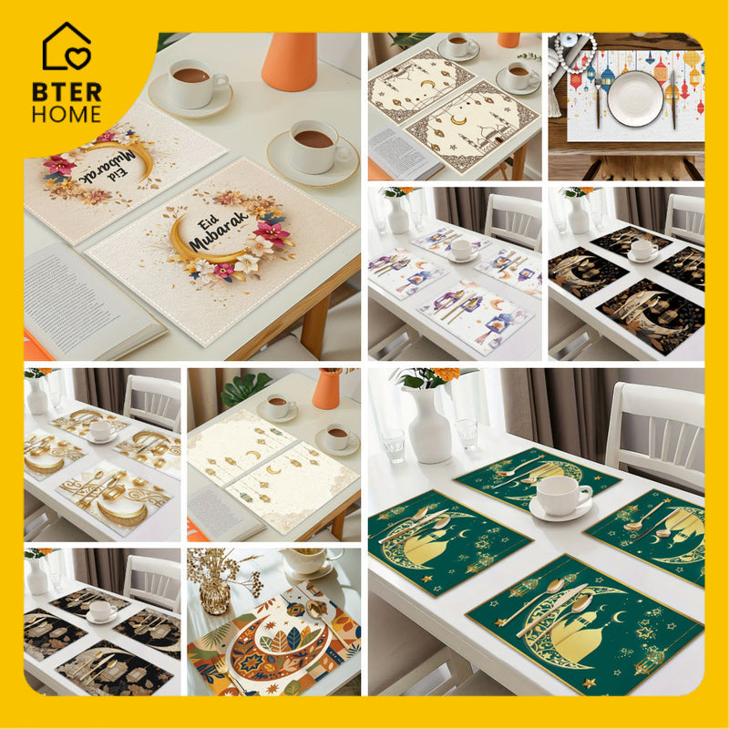 Bter Home Taplak Meja Placemat PVC Premium Ramadan Idul Fitri Complete Series Motif Islami - BH5116