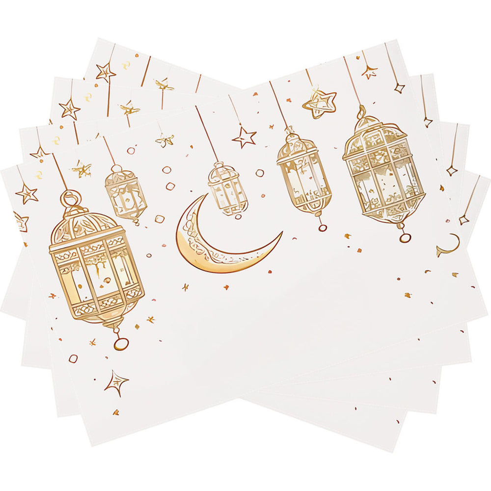 Bter Home Tatakan Piring Placemat PVC Premium Lentera Bulan Sabit Gold Anti Air - image 7