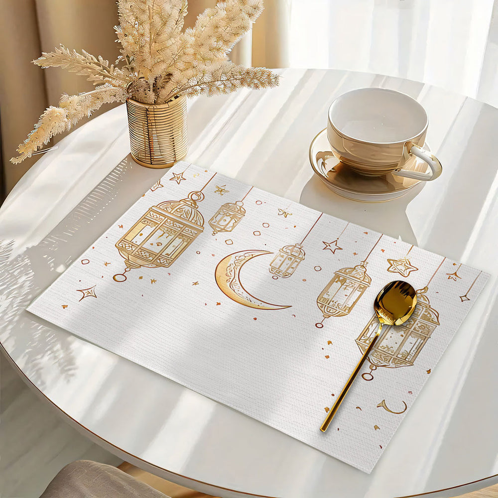 Bter Home Taplak Meja Placemat PVC Premium Ramadan Idul Fitri Motif Bulan Sabit Lentera Series - image 3