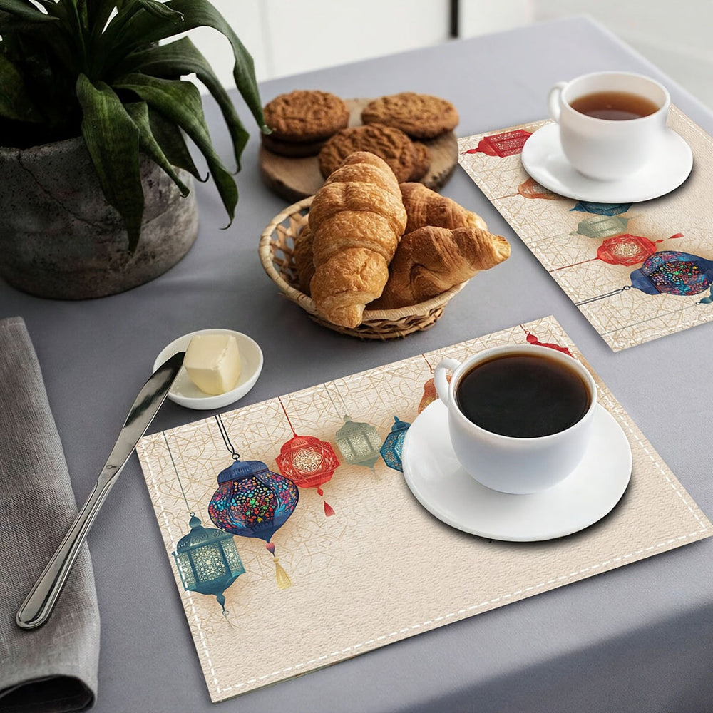 Bter Home Taplak Meja Placemat PVC Premium Ramadan Idul Fitri Motif Bulan Sabit Lentera Series - image 9