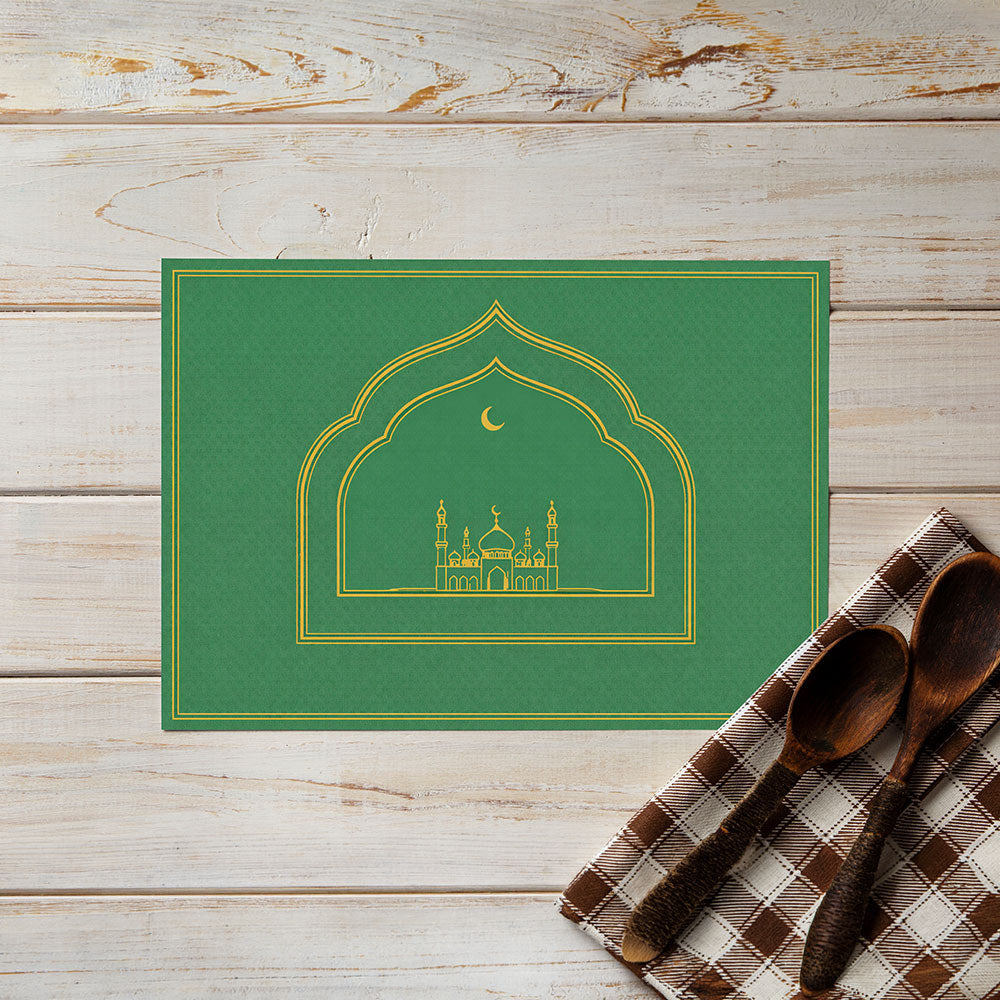 Bter Home Tatakan Piring Placemat PVC Premium Mihrab Masjid Gold Elegant Anti Air - image 8