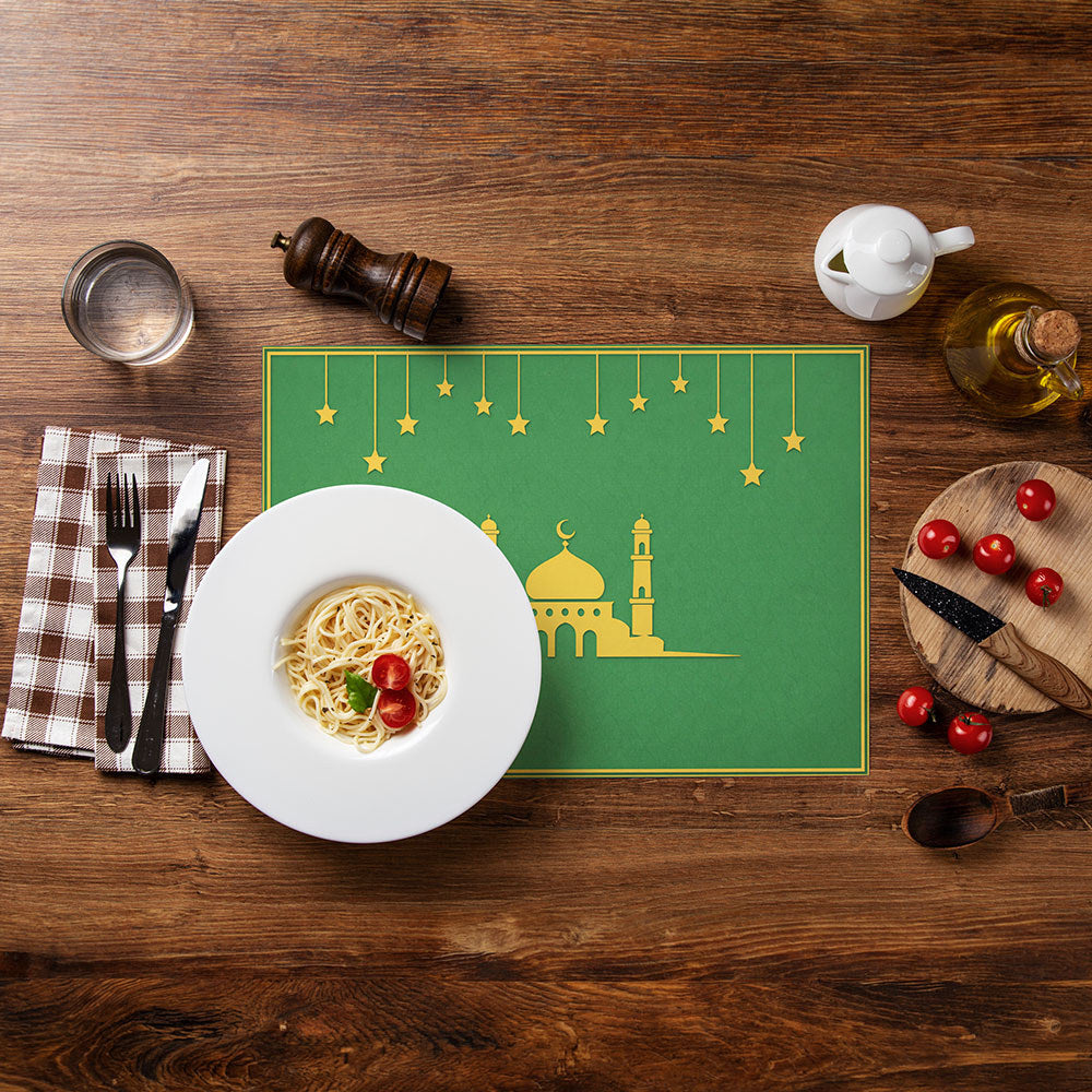 Bter Home Tatakan Piring Placemat PVC Premium Masjid Bintang Gantung Anti Air - image 7