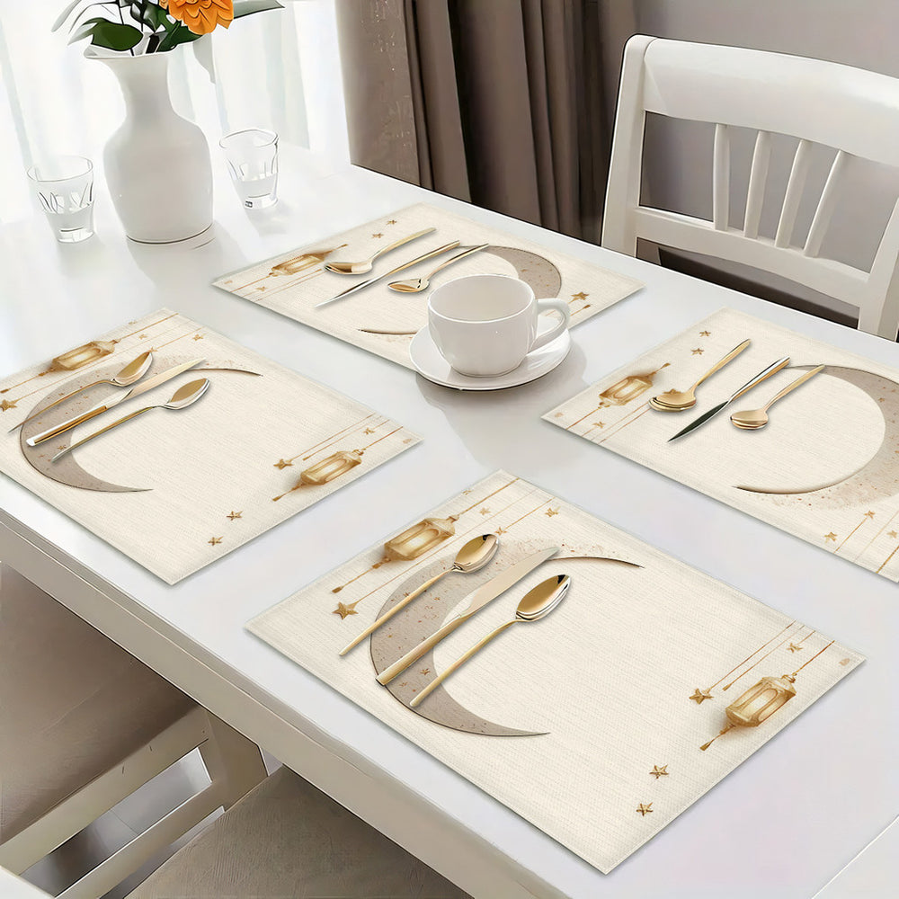 Bter Home Taplak Meja Placemat PVC Premium Ramadan Idul Fitri Motif Bulan Sabit Lentera Series - image 5