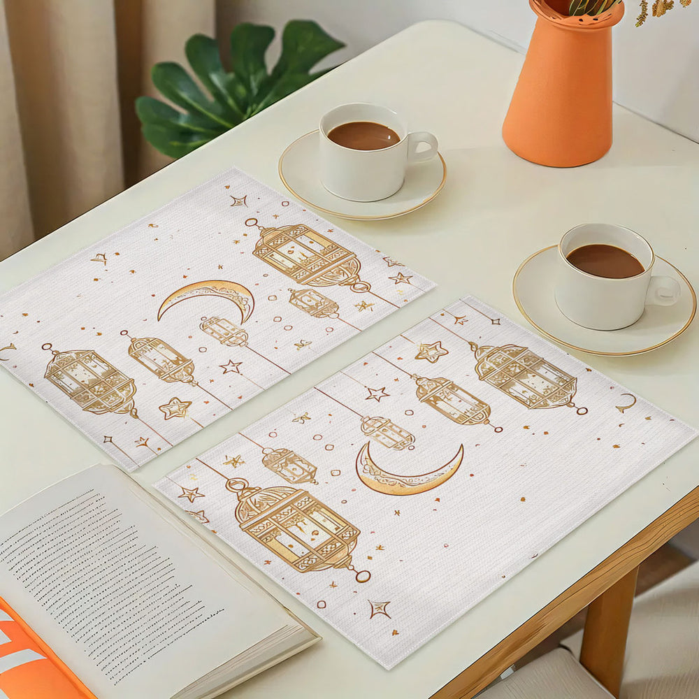 Bter Home Taplak Meja Placemat PVC Premium Ramadan Idul Fitri Series Exclusive Gold Collection - image 2